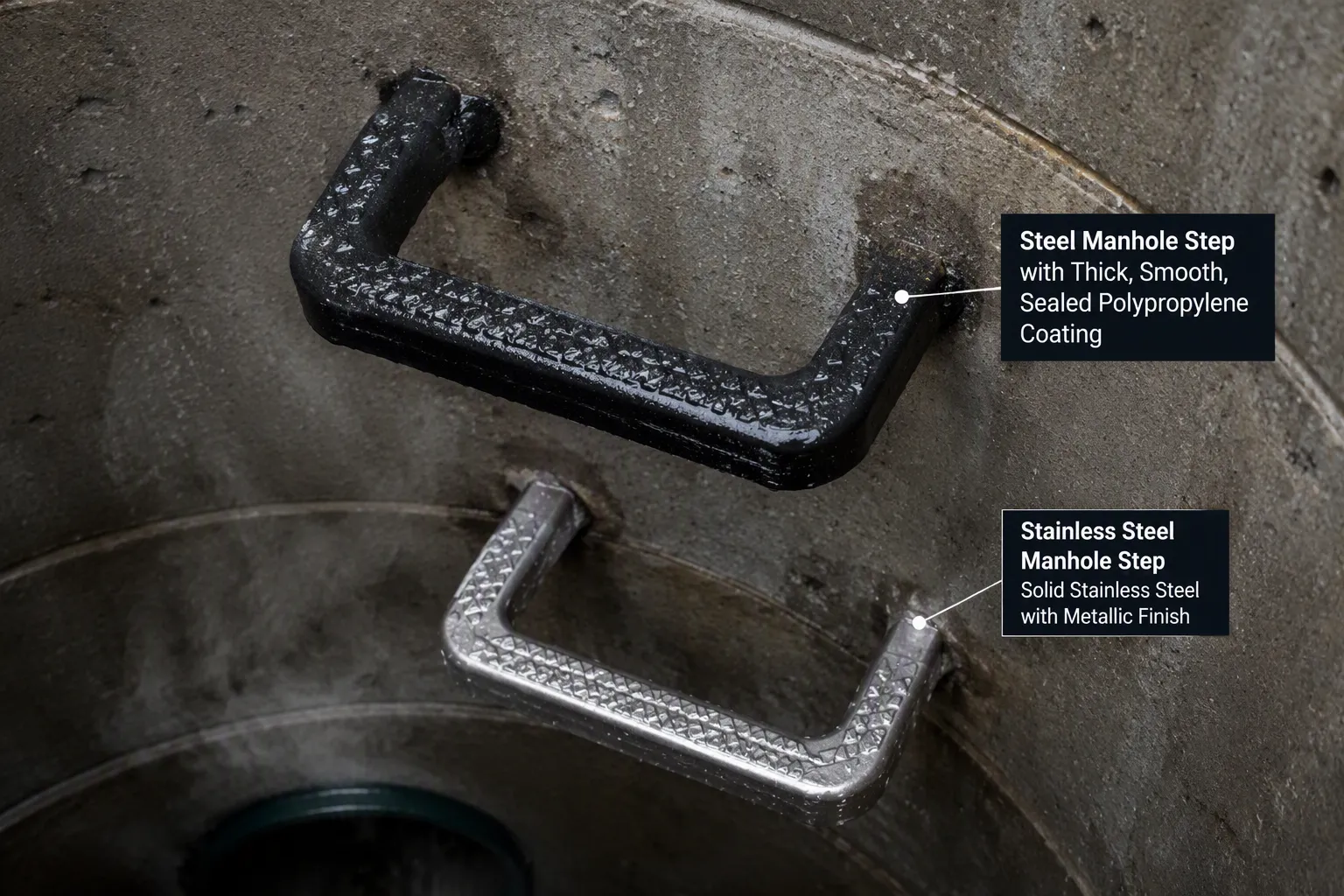 PP-Coated vs Stainless Steel Manhole Steps Corrosion Resistance