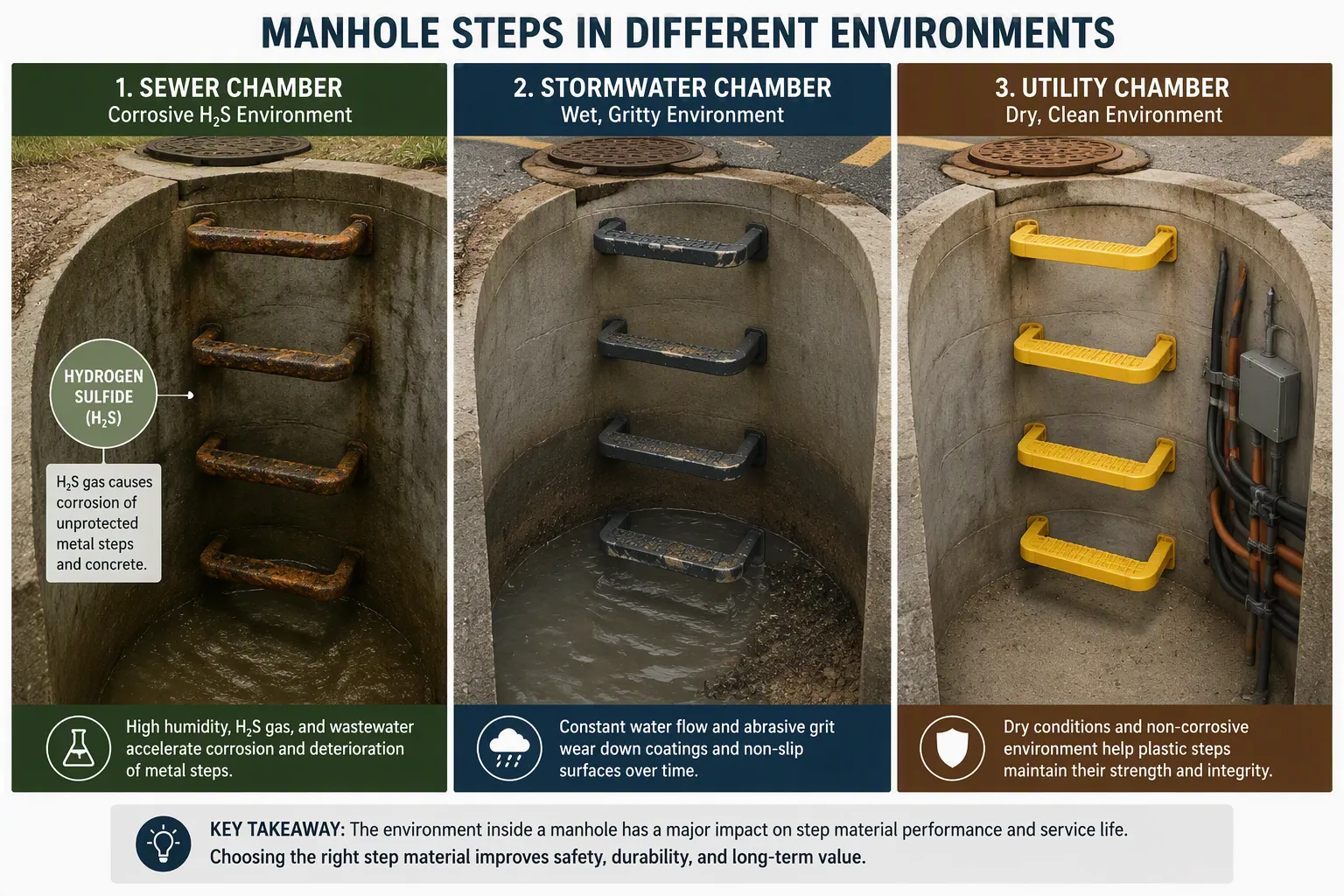 Manhole Step Requirements by Chamber Environment