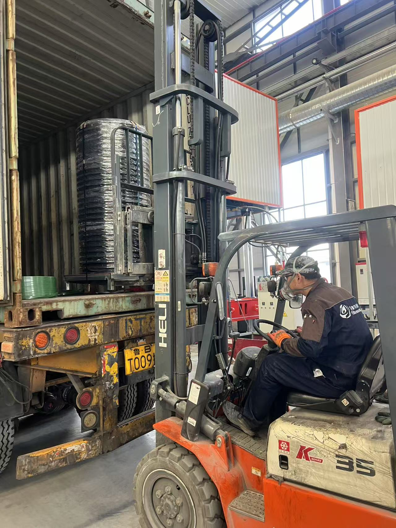 SMC valve boxes being loaded for international shipment